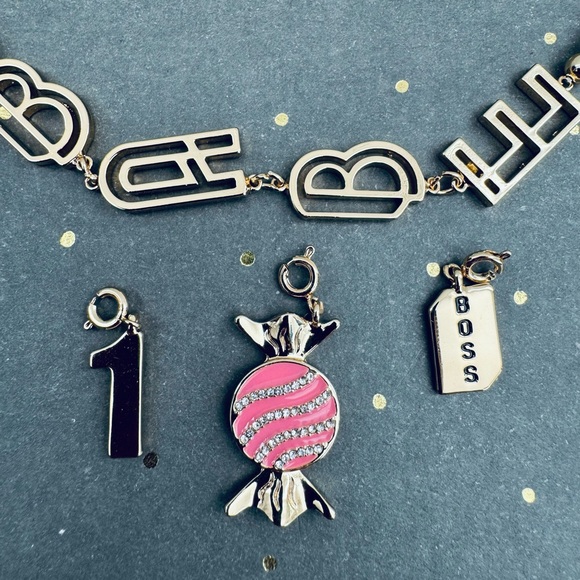 Beautiful BABE choker necklace with removable charms Allergy free & adjustable - Picture 8 of 9